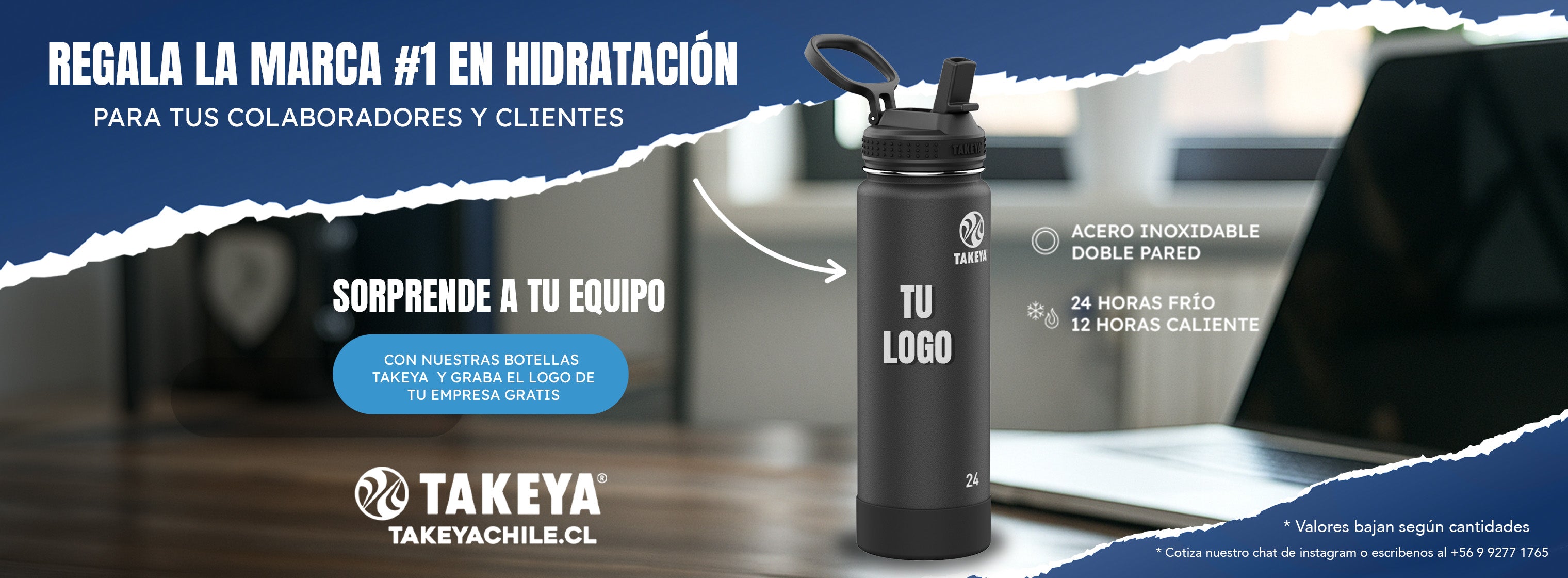 Botellas térmicas Takeya Chile - Personaliza tu botella con grabado